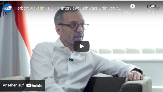 Herbert Kickl im FPÖ-TV-Interview: „Schwarz-Grün verursacht Massenarmut in Österreich!“