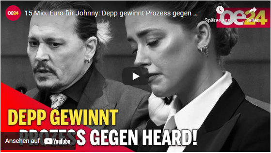 15 Mio. Euro für Johnny: Depp gewinnt Prozess gegen Heard!