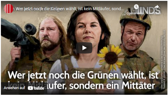 Wer jetzt noch die Grünen wählt, ist kein Mitläufer, sondern ein Mittäter.