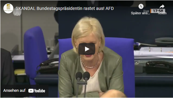 SKANDAL Bundestagspräsidentin rastet aus!