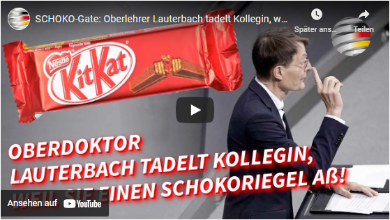 SCHOKO-Gate: Oberlehrer Lauterbach tadelt Kollegin, weil sie einen Schokoriegel aß!