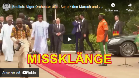 Endlich: Niger-Orchester bläst Scholz den Marsch und zeigt schonungslos den Zustand unseres Landes!