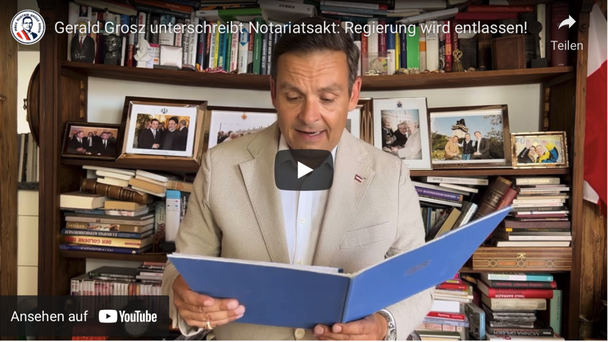 Gerald Grosz unterschreibt Notariatsakt: Regierung wird entlassen!