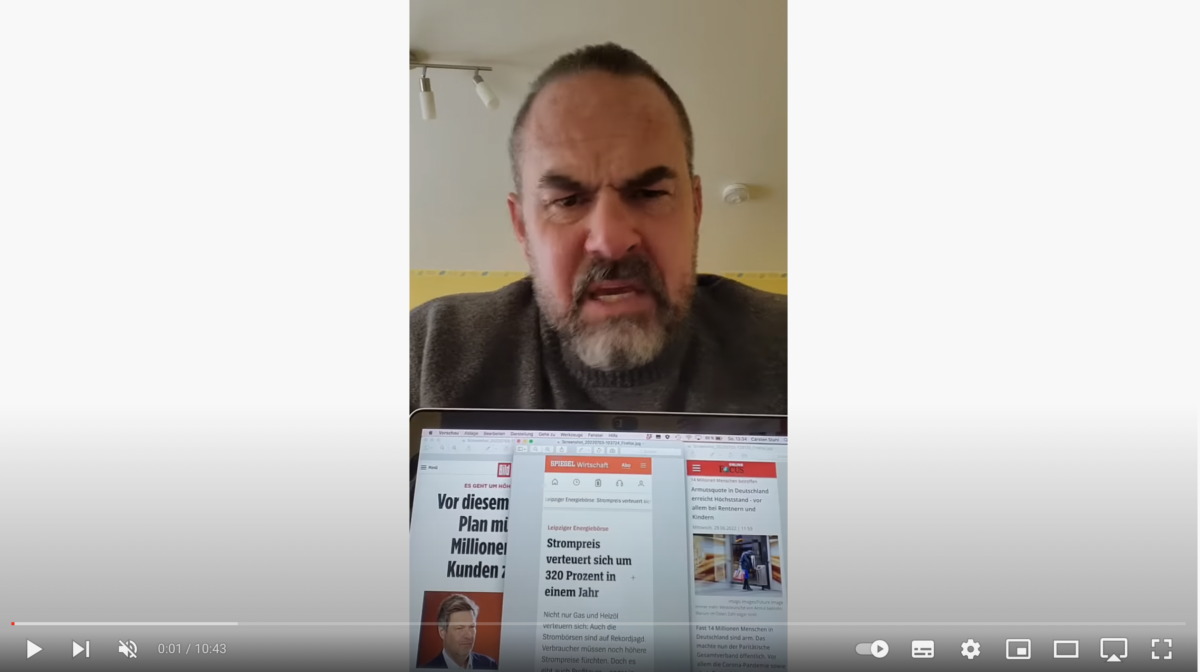Carsten Stahl / Strom / Gas / Leben am Limit / Rentner / Armut / Suizide / Gewalt / Preise steigen!