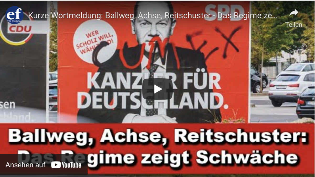 Kurze Wortmeldung: Ballweg, Achse, Reitschuster – Das Regime zeigt Schwäche!