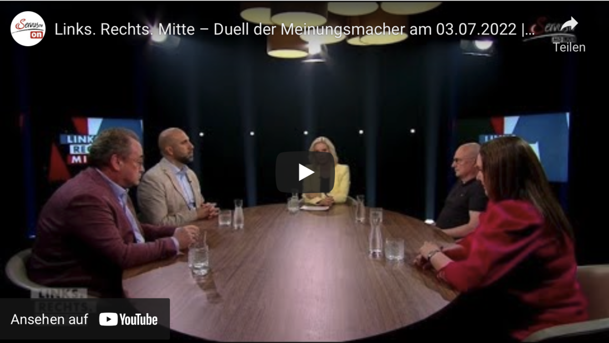 Links. Rechts. Mitte – Duell der Meinungsmacher am 03.07.2022