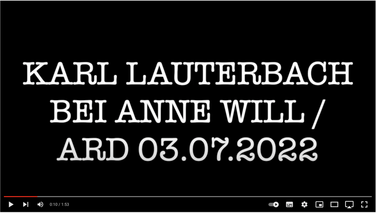 Die Lauterbachklatsche! AUSZUG AUS INTERVIEW KARL LAUTERBACH BEI ANNE WILL!