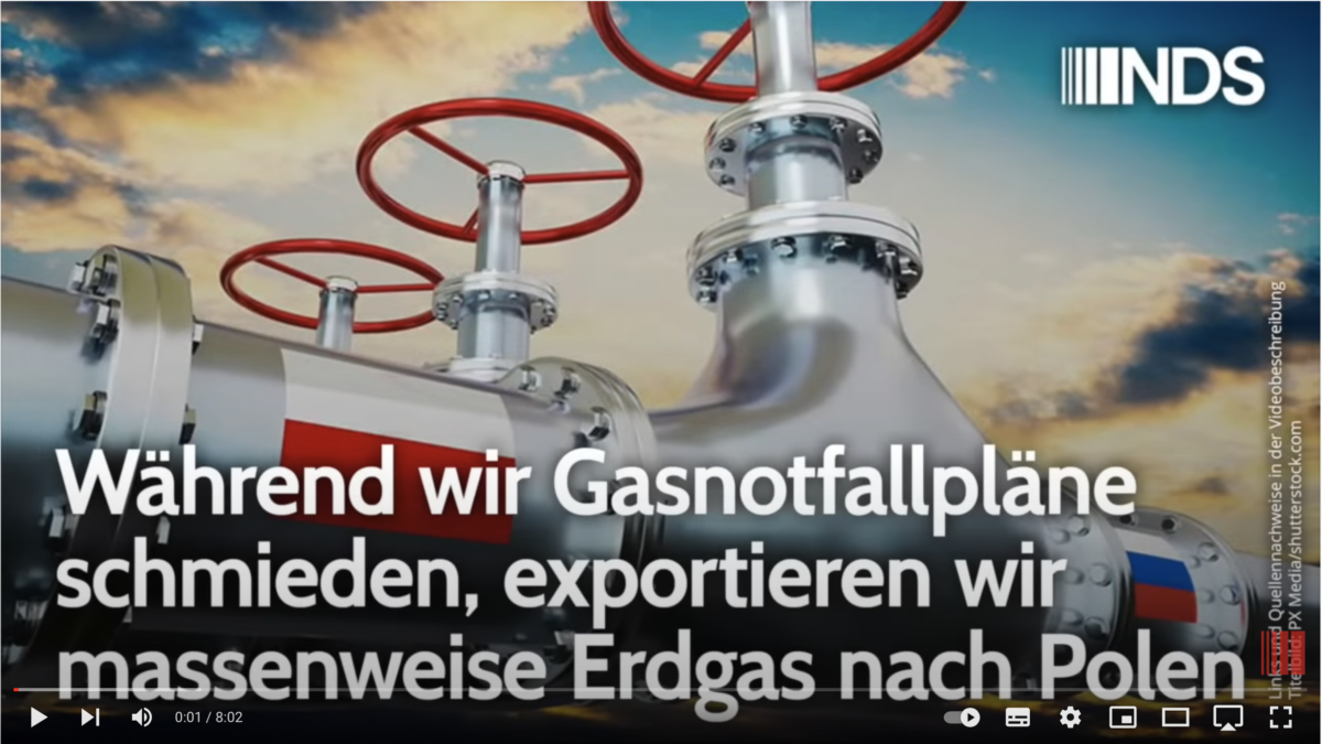 Während wir Gasnotfallpläne schmieden, exportieren wir massenweise Erdgas nach Polen!