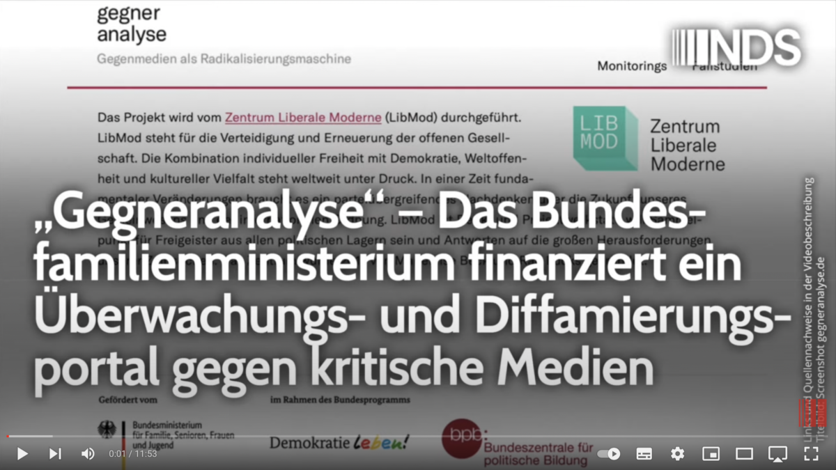 Gegneranalyse“; Bundesfamilienministerium finanziert Diffamierungsportal gegen kritische Medien!