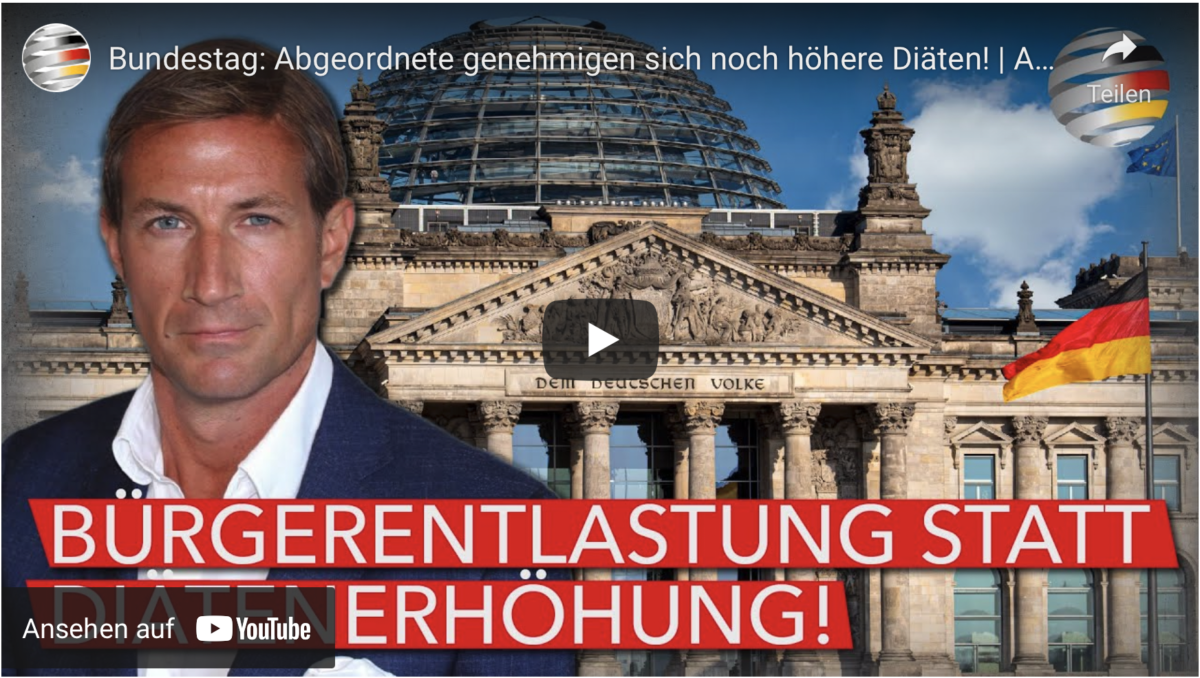 Bundestag die Bürgerentlastung: Abgeordnete genehmigen sich noch höhere Diäten!