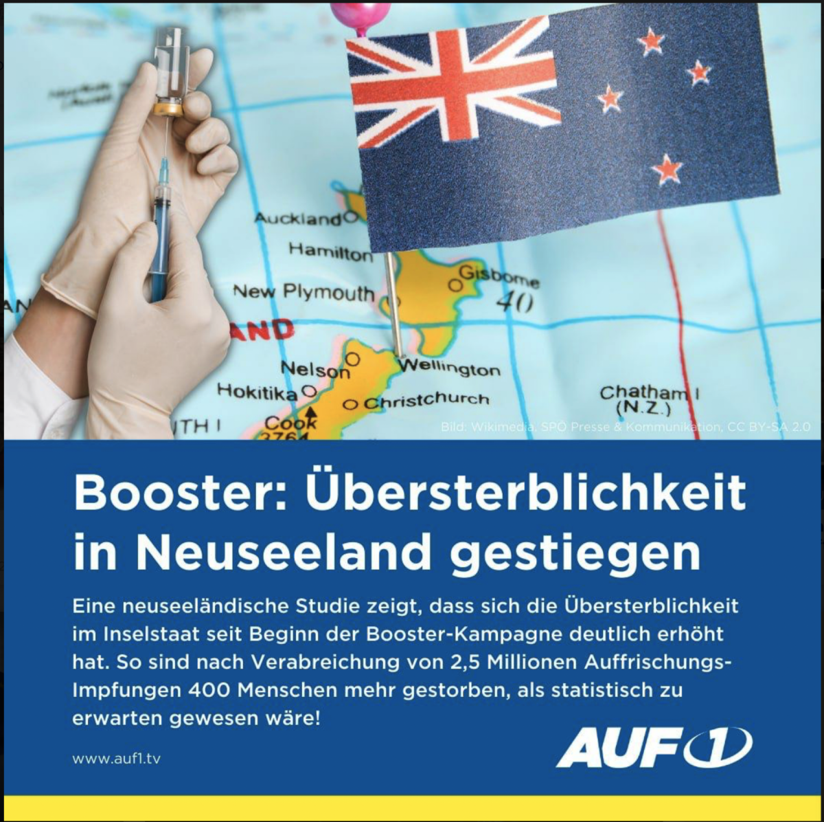 Boosterimpfung: Übersterblichkeit in Neuseeland gestiegen!
