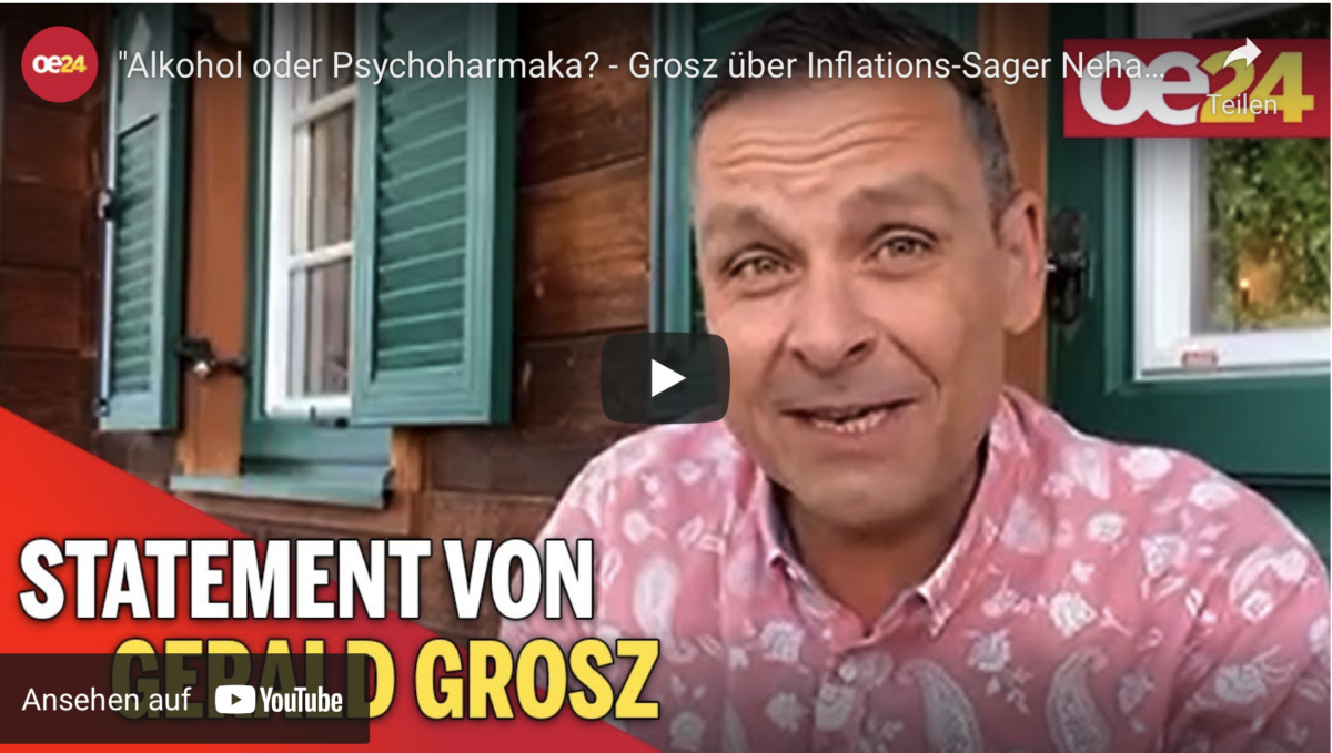 „Alkohol oder Psychoharmaka? – Grosz über Inflations-Sager Nehammer!