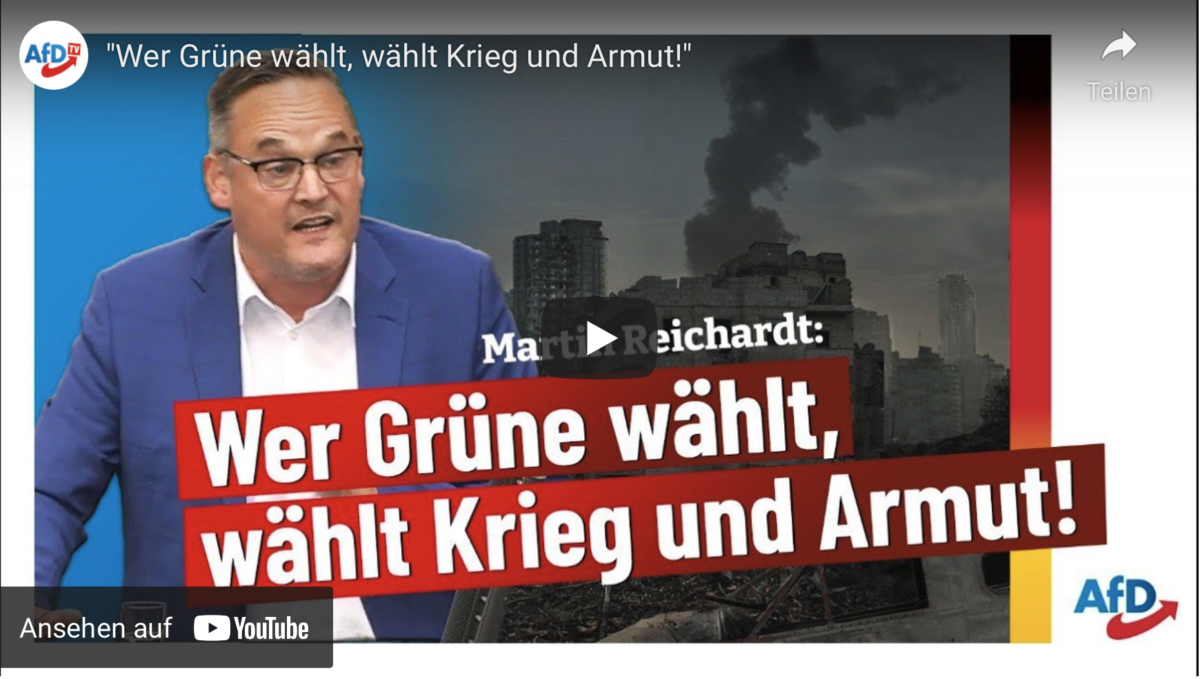 Wer Grüne wählt, wählt Krieg und Armut!“