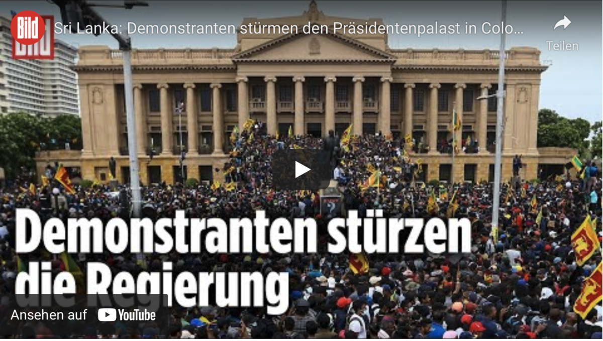 Sri Lanka: Demonstranten stürmen den Präsidentenpalast in Colombo!