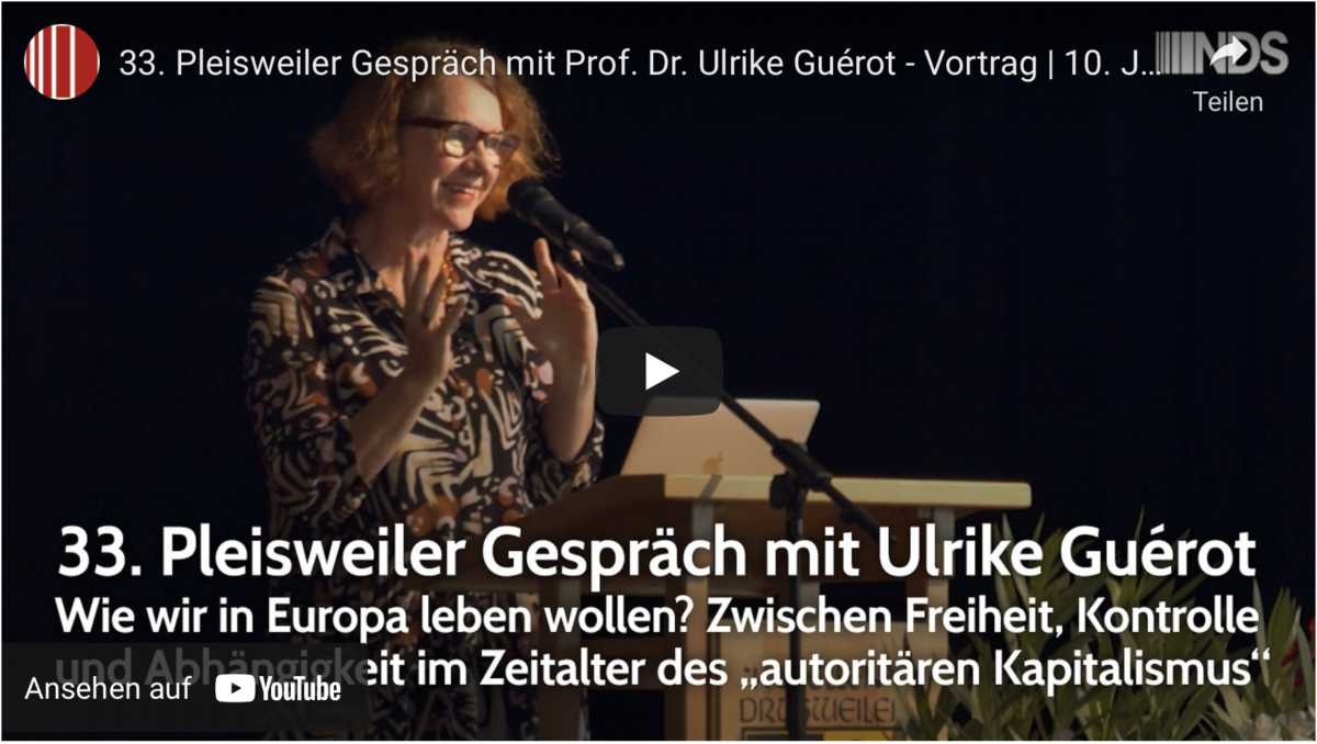 33. Pleisweiler Gespräch mit Prof. Dr. Ulrike Guérot – Vortrag!
