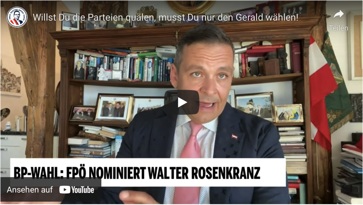 Willst Du die Parteien quälen, musst Du nur den Gerald wählen!