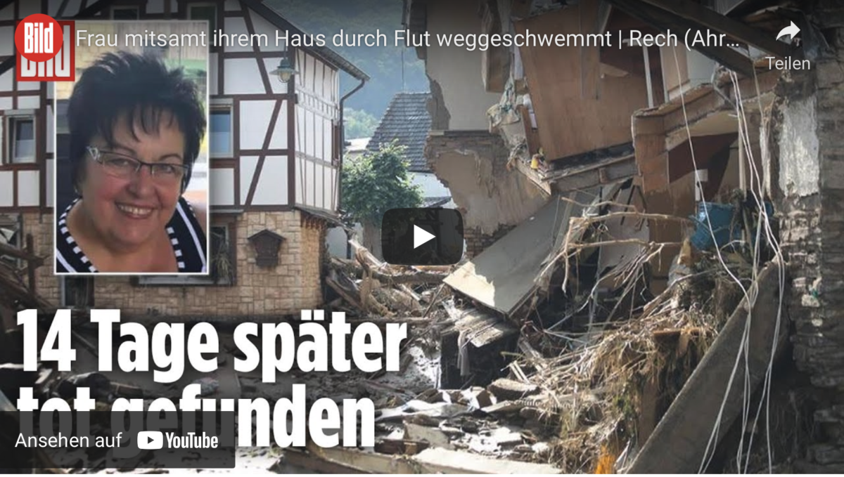 Ahrtal: Frau mitsamt ihrem Haus durch Flut weggeschwemmt!
