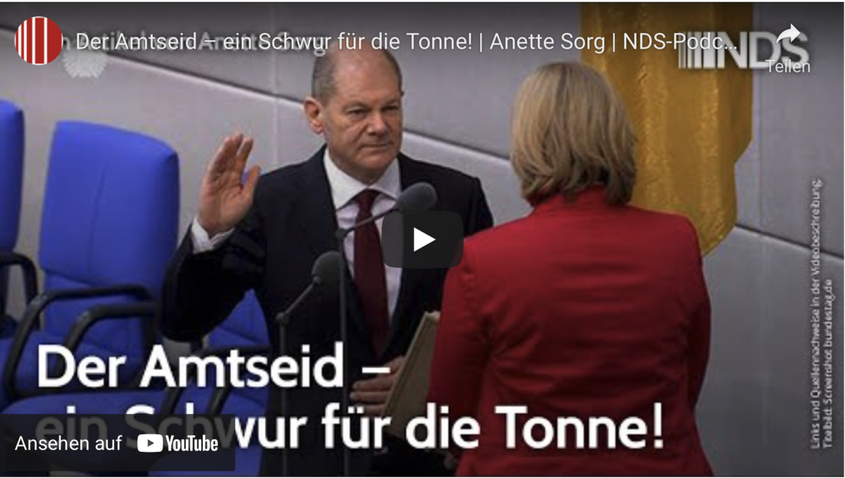 Der Scholz-Amtseid – ein Schwur für die Tonne!