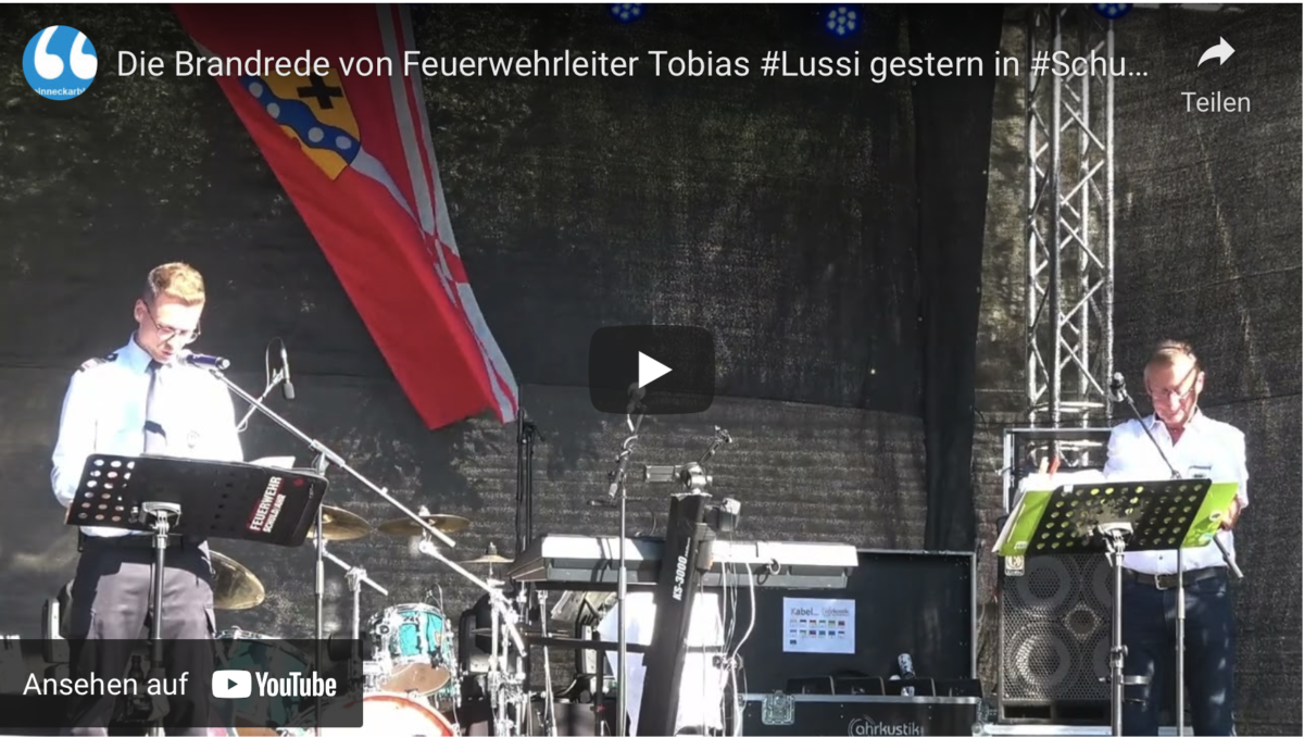 Die Brandrede von Feuerwehrleiter Tobias #Lussi gestern in #Schuld. #ahrtal