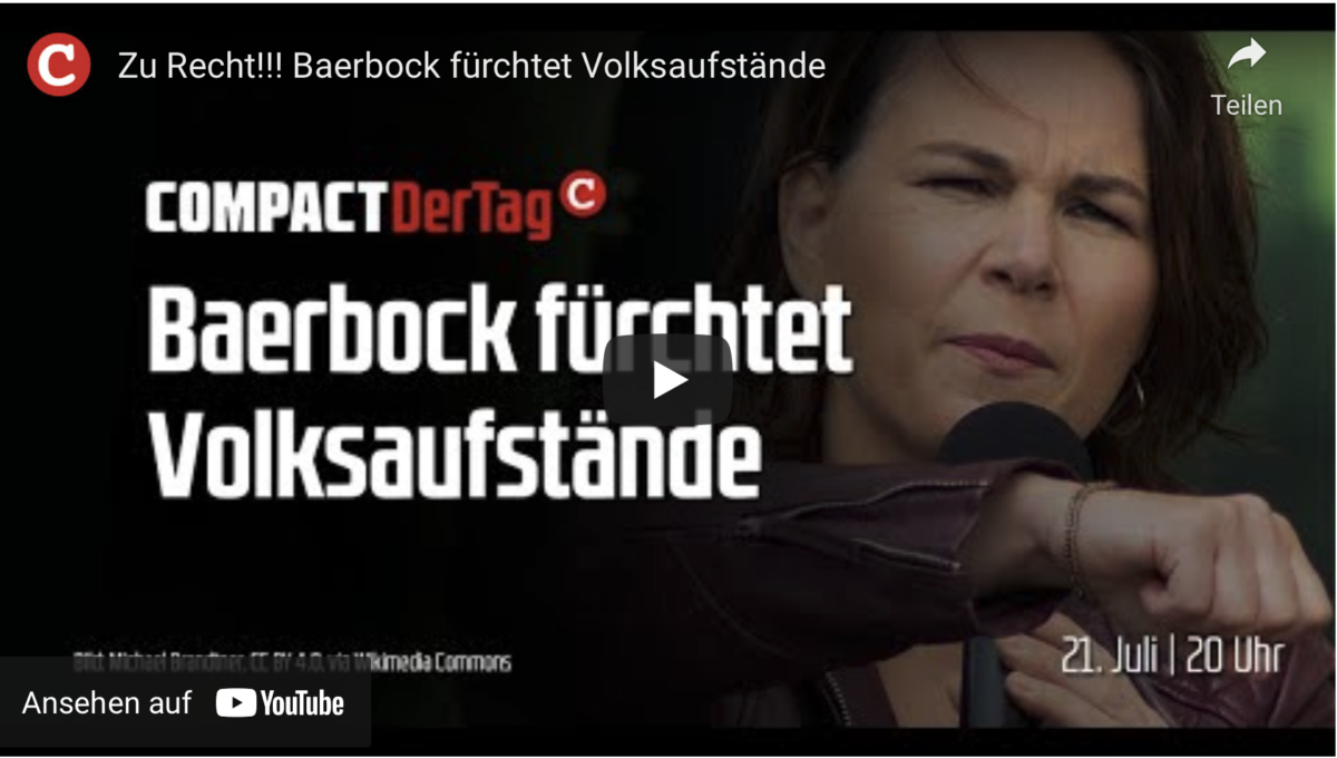 Zu Recht!!! Baerbock fürchtet Volksaufstände
