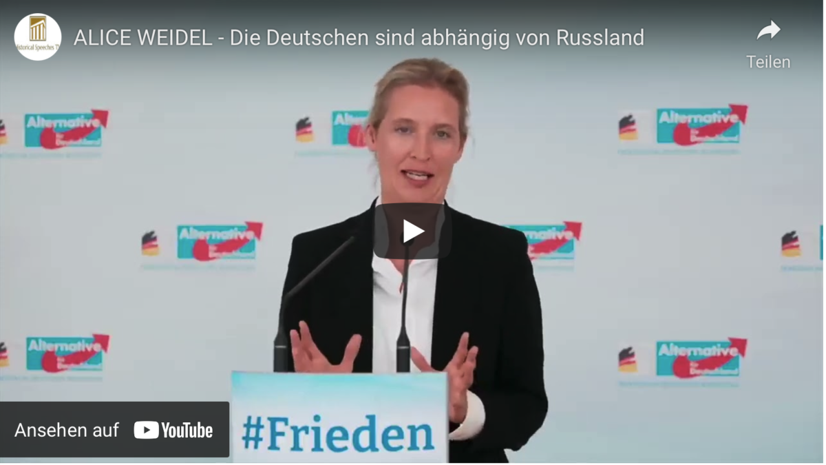 ALICE WEIDEL – Die Deutschen sind abhängig von Russland!