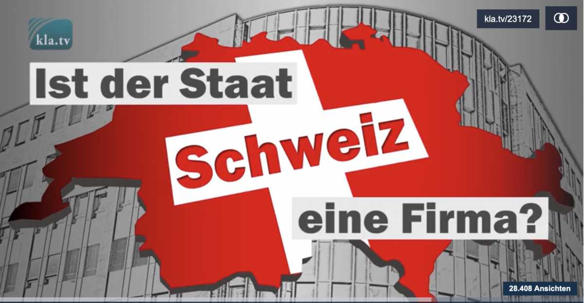 Ist der Staat Schweiz eine Firma?