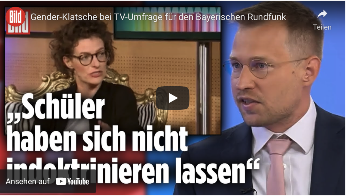 Gender-Klatsche bei TV-Umfrage für den Bayerischen Rundfunk!