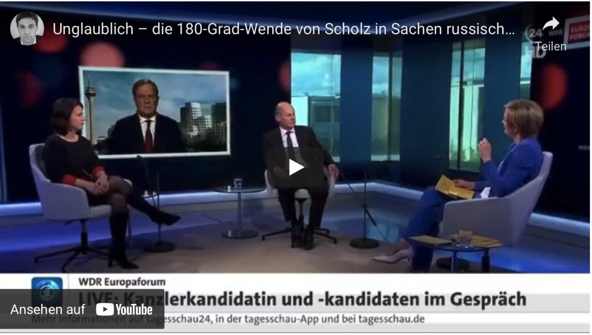 Unglaublich – die 180-Grad-Wende von Scholz in Sachen russisches Gas!