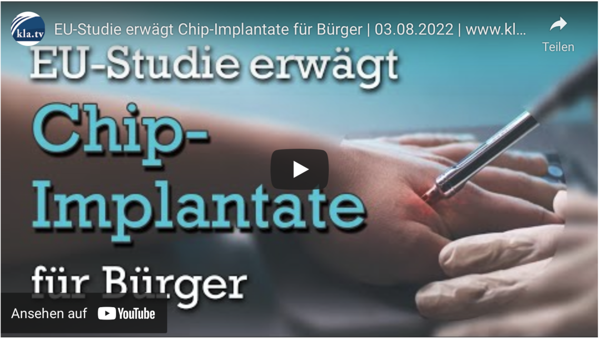 EU-Studie erwägt Chip-Implantate für Bürger!