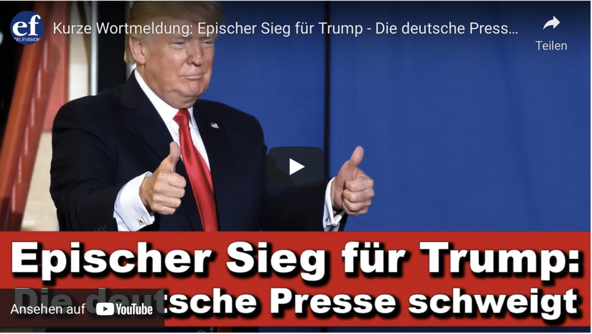 Kurze Wortmeldung: Epischer Sieg für Trump – Die deutsche Presse schweigt