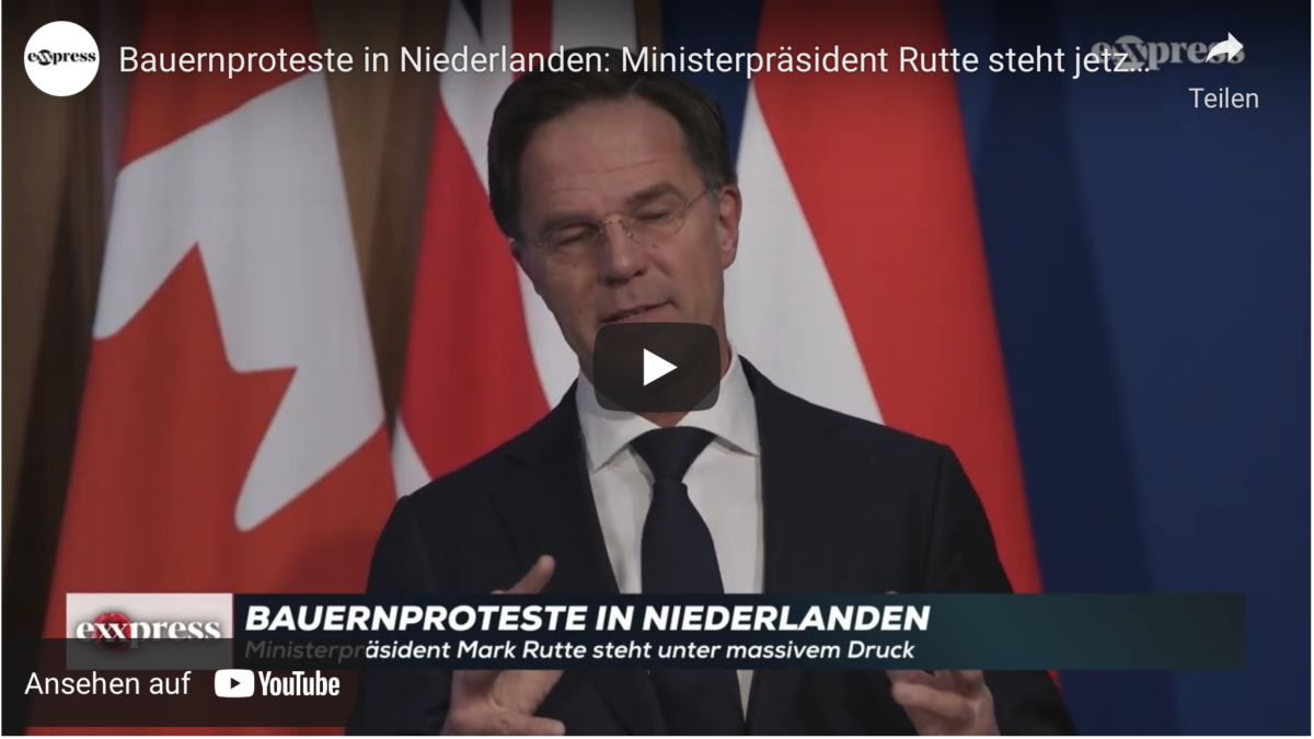 Bauernproteste in Niederlanden: Ministerpräsident Rutte steht jetzt unter massivem Druck!