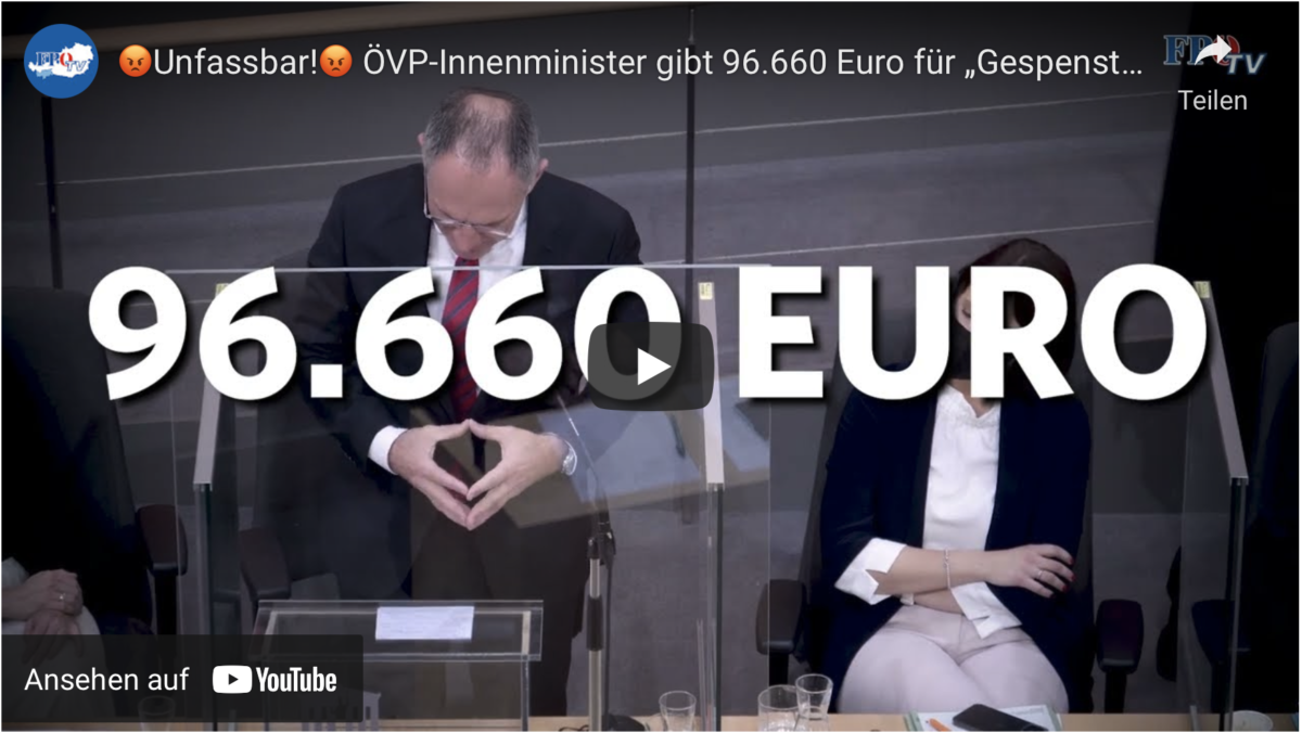 Unfassbar! ÖVP-Innenminister gibt 96.660 Euro für „Gespensterjagd“ aus!