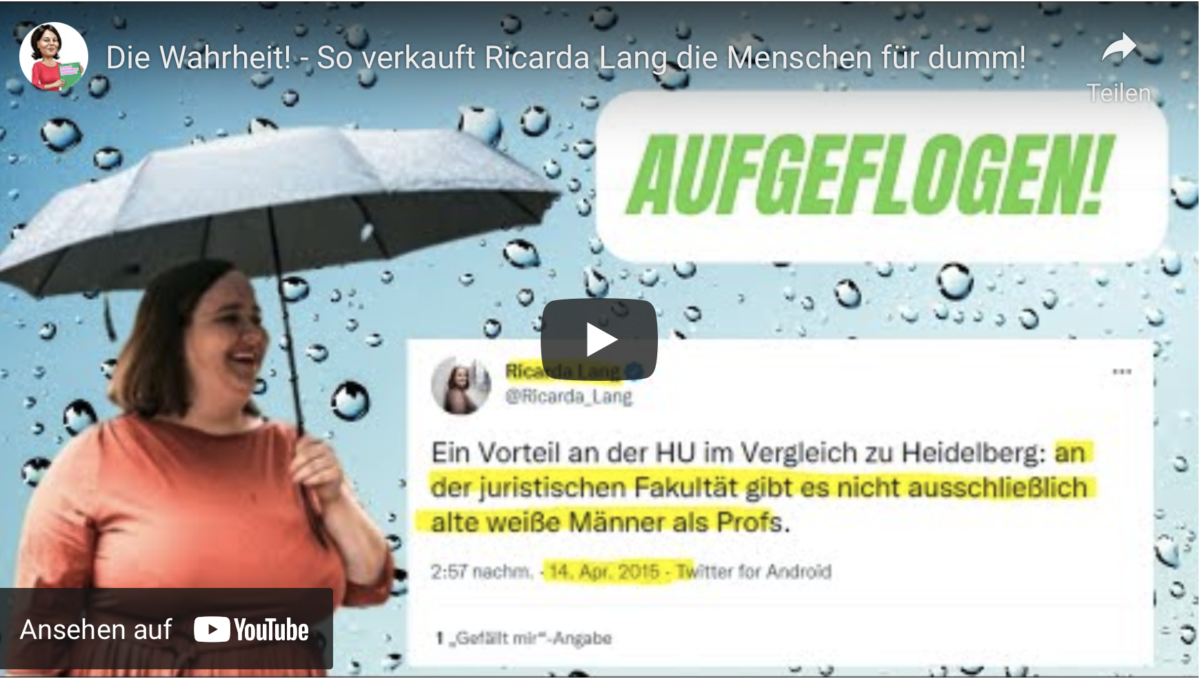 Die Wahrheit! – So verkauft Ricarda Lang die Menschen für dumm!