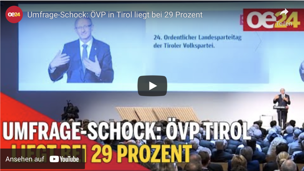 Umfrage-Schock: ÖVP in Tirol liegt bei 29 Prozent!
