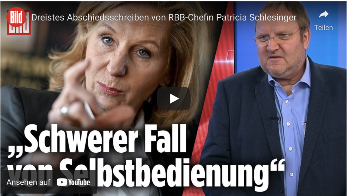 Dreistes Abschiedsschreiben von RBB-Chefin Patricia Schlesinger!