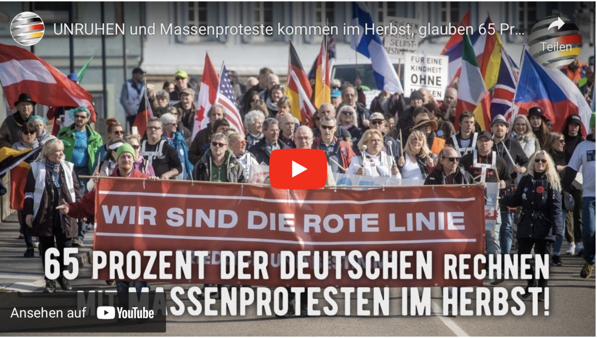 UNRUHEN und Massenproteste kommen im Herbst, glauben 65 Prozent der Deutschen!