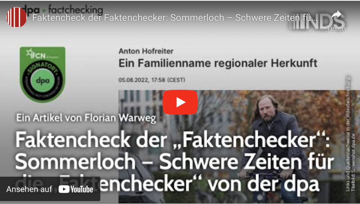 Faktencheck der Faktenchecker: Sommerloch – Schwere Zeiten für die Checker von der dpa.