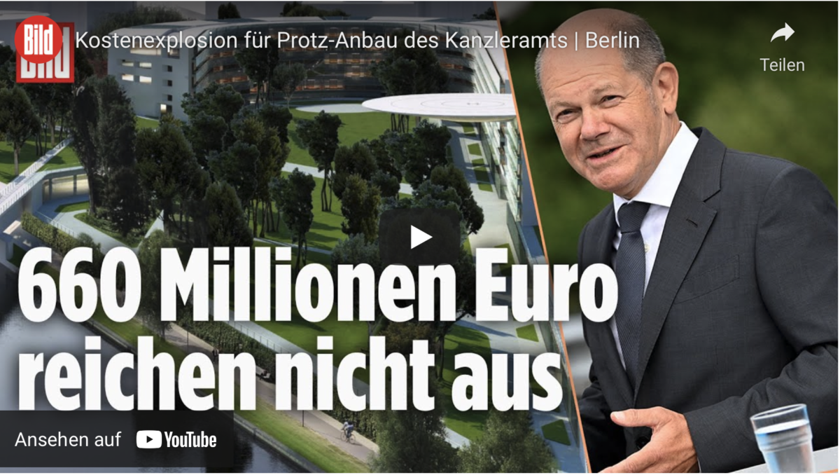 Die Bürger sollen sparen! Kostenexplosion für Protz-Anbau des Kanzleramts!