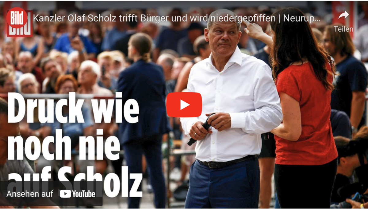 Kanzler Olaf Scholz trifft Bürger und wird niedergepfiffen!