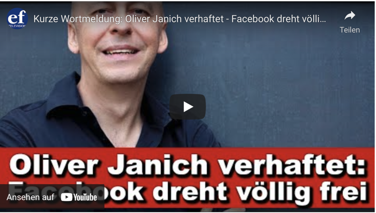 Oliver Janich verhaftet – Facebook dreht völlig frei!