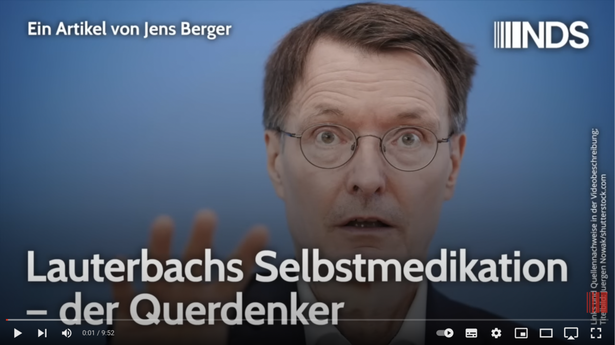 Lauterbachs Selbstmedikation – der Querdenker!