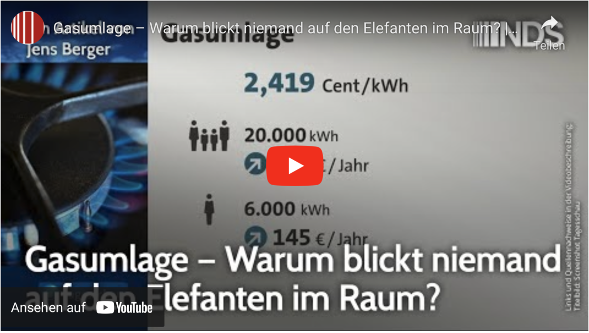 Gasumlage – Warum blickt niemand auf den Elefanten im Raum?