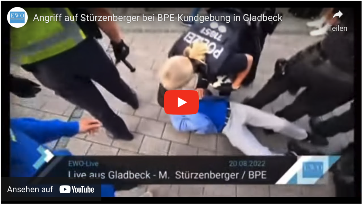 Angriff auf Stürzenberger bei BPE-Kundgebung in Gladbeck!
