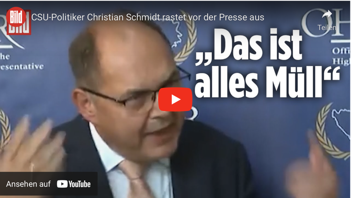 CSU-Politiker Christian Schmidt rastet vor der Presse aus!