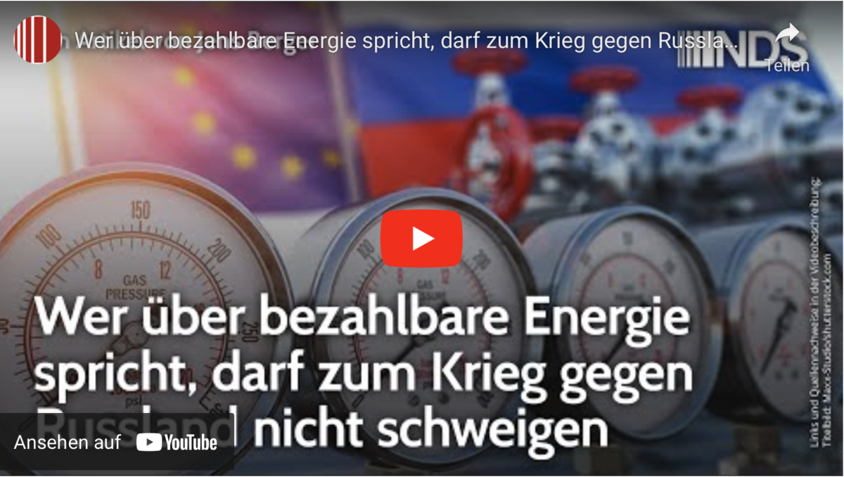 Wer über bezahlbare Energie spricht, darf zum Krieg gegen Russland nicht schweigen!