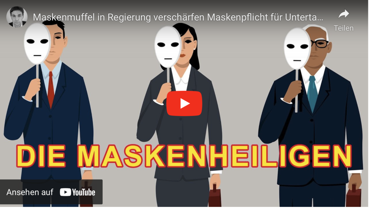 Unglaublich! Maskenmuffel in Regierung verschärfen Maskenpflicht für Untertanen – möglich machen es Medien & FDP