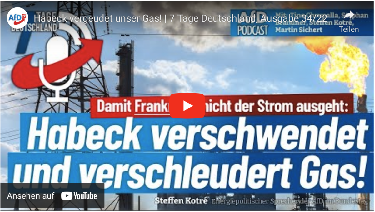 Habeck verschwendet und verschleudert unser Gas!