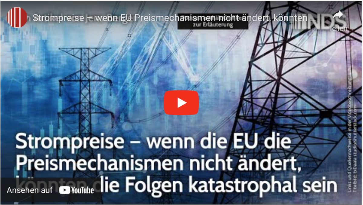 Strompreise – wenn EU Preismechanismen nicht ändert, könnten Folgen katastrophal sein.