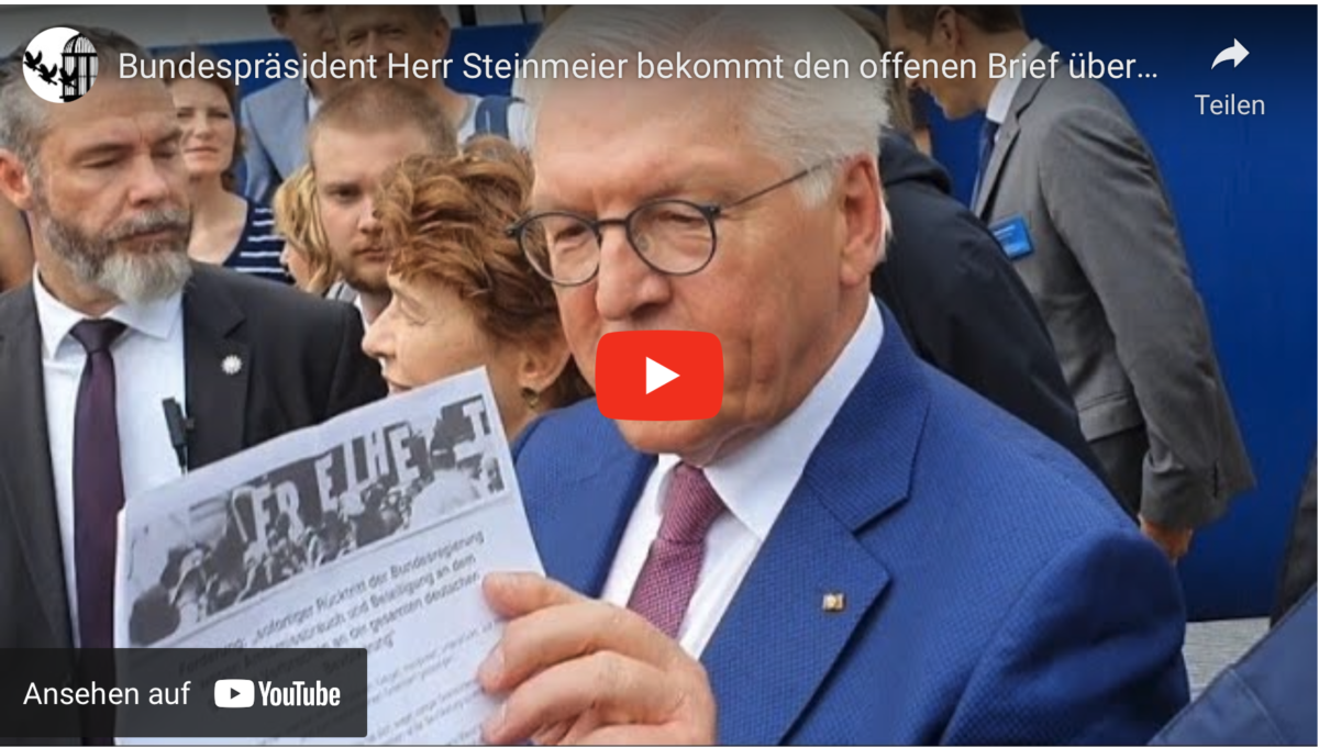 Bundespräsident Herr Steinmeier bekommt den offenen Brief überreicht #Bergerfest 27.08.2022 Berlin