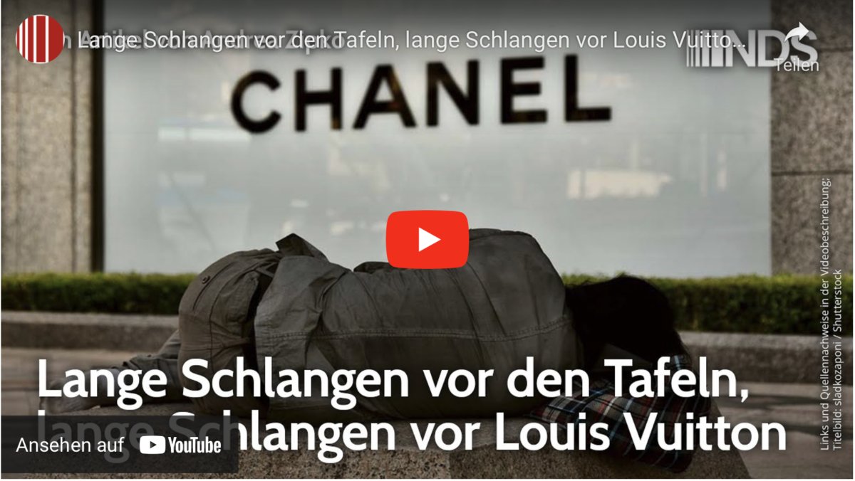 Lange Schlangen vor den Tafeln, lange Schlangen vor Louis Vuitton